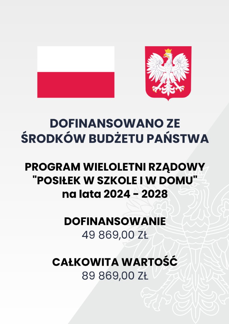 Plakat informacyjny Posiłek w szkole i w domu
