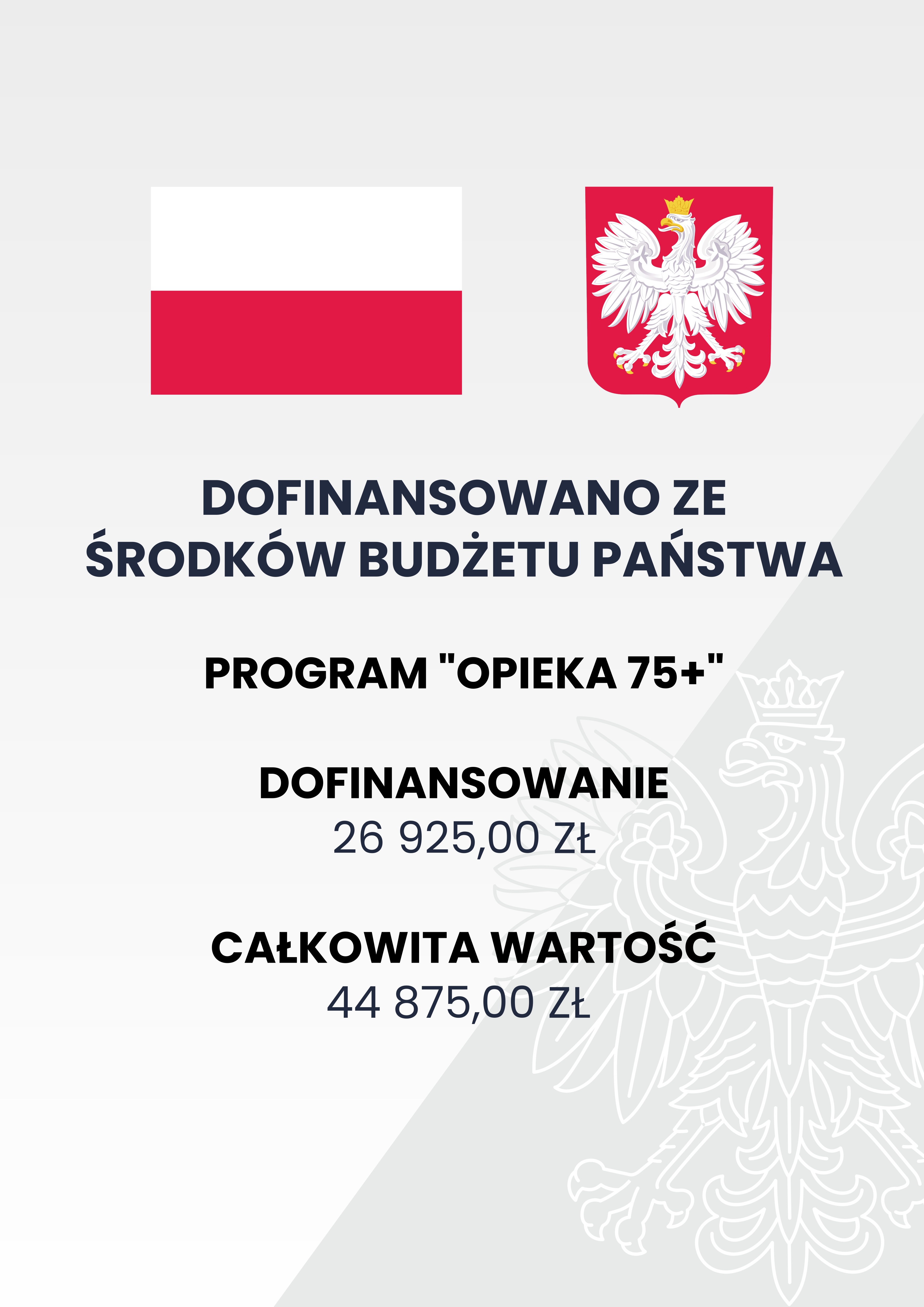 Informacja o dofinansowaniu programu 75+